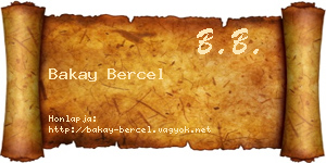 Bakay Bercel névjegykártya